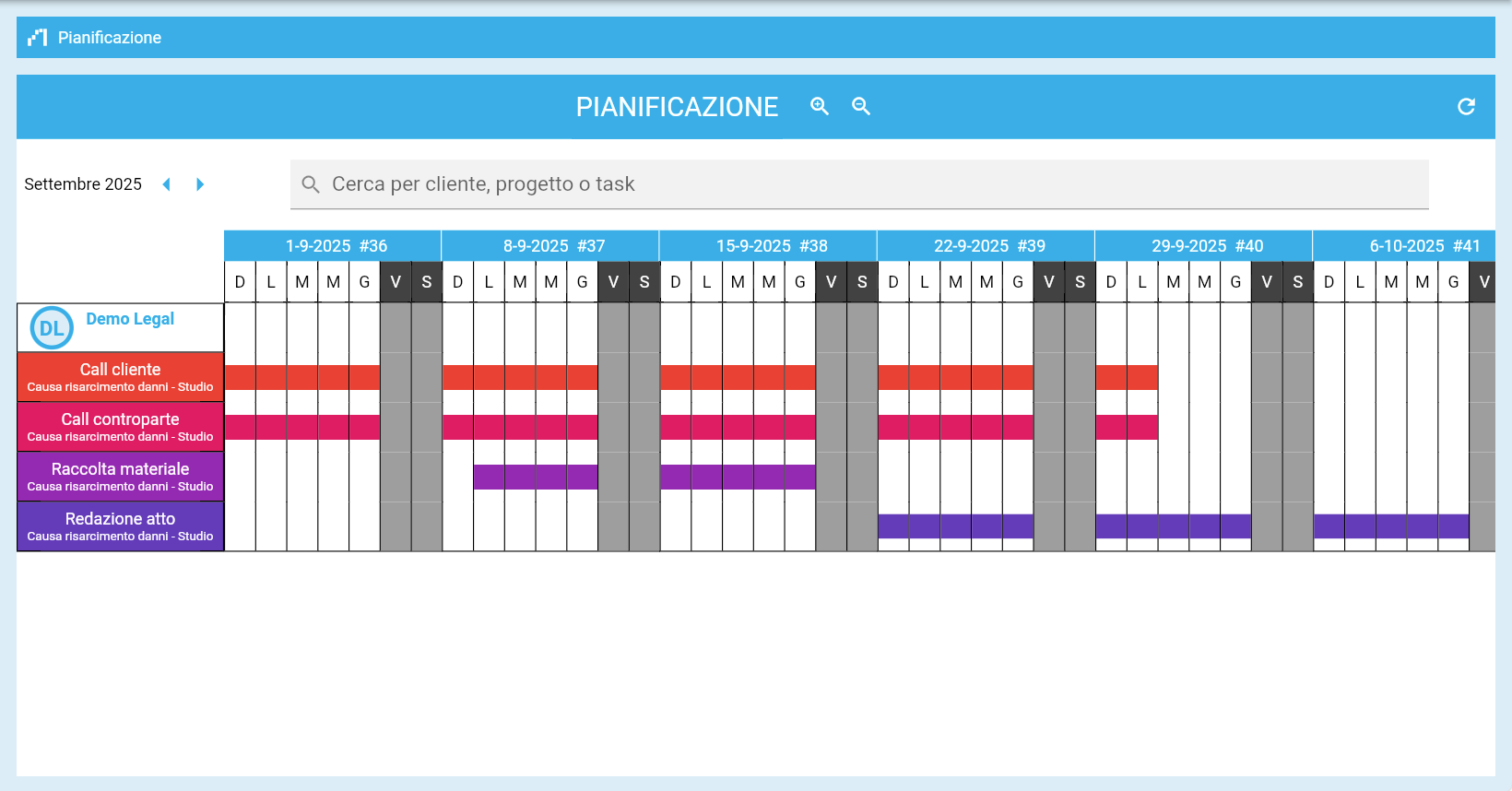 Dal tribunale alla task board: gestire scadenze e carichi con la Pianificazione